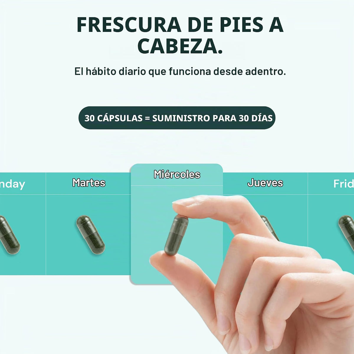 DEOS – SUPLEMENTO PARA LA FRESCURA CORPORAL Y EL ALIENTO | 30 CÁPSULAS