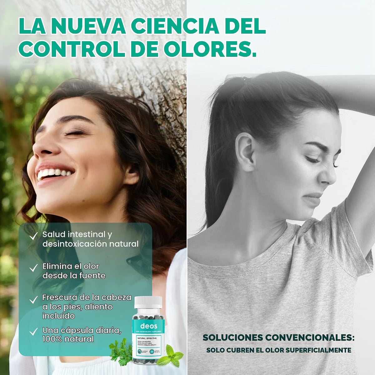DEOS – SUPLEMENTO PARA LA FRESCURA CORPORAL Y EL ALIENTO | 30 CÁPSULAS