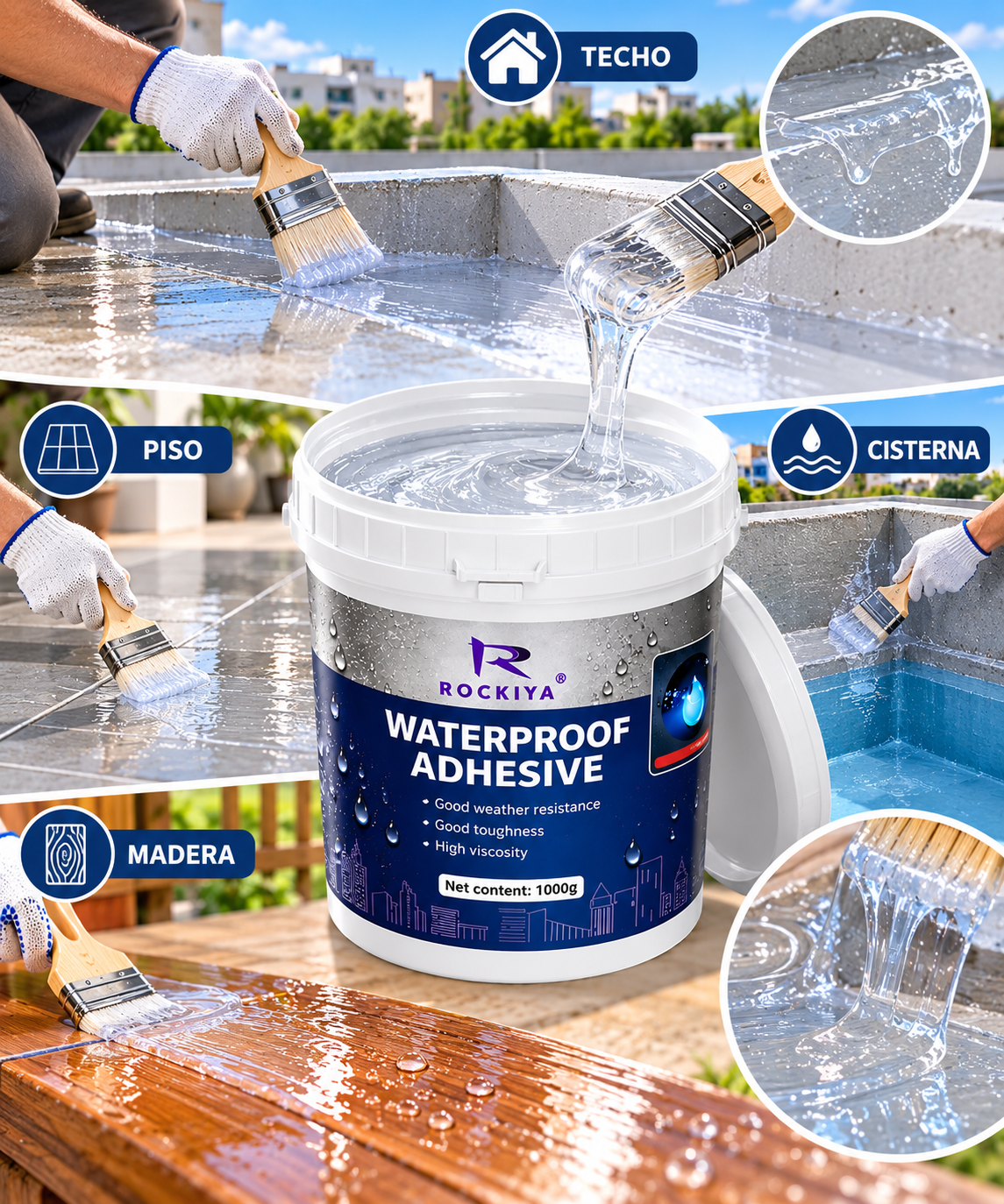 ADHESIVO IMPERMEABILIZANTE ROCKIYA 1000G