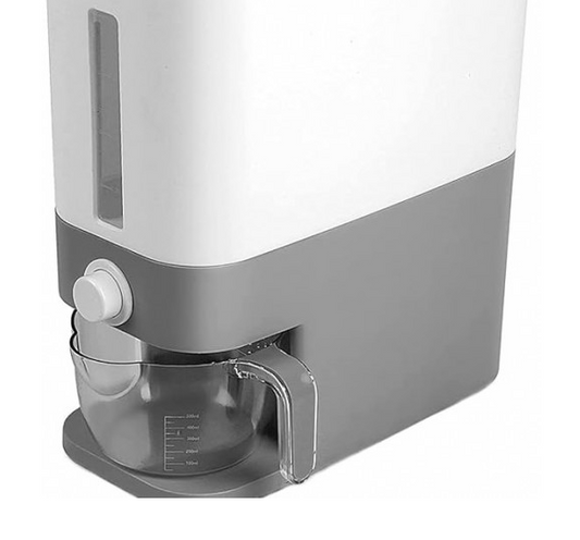 DISPENSADOR DE ARROZ 22 LIBRAS CON DOSIFICADOR Y TAZA MEDIDORA